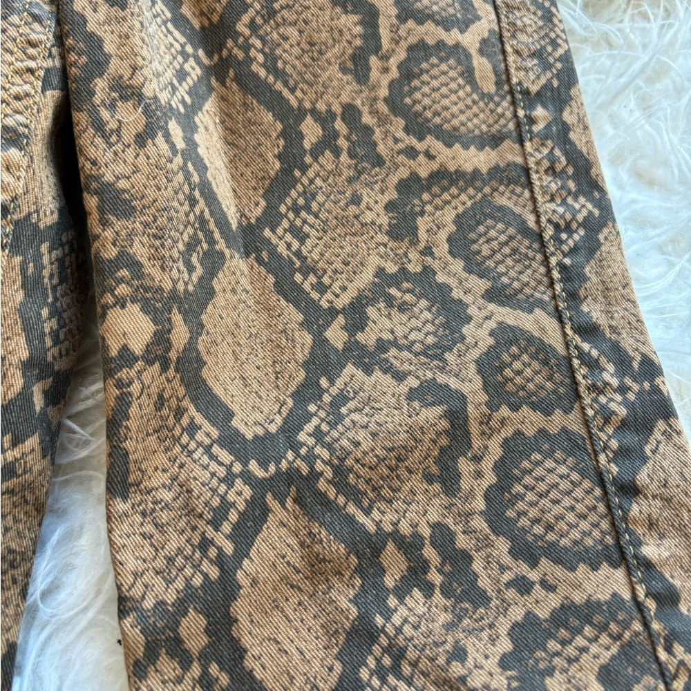 NWT Zara Brown Python Snake Print Stretch High Rise Skinny Jeans Womens Size 4 - Picture 12 of 13